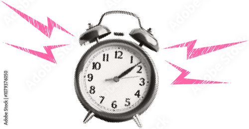 Alarm Clock Collage with Lightning