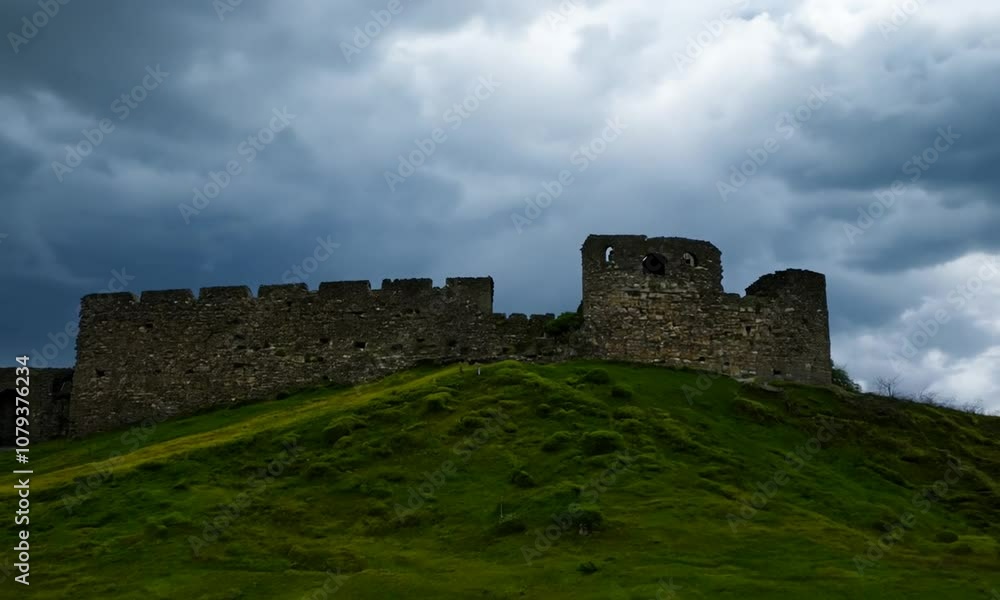 Ancient Fortress Ruins Overgrown with Grass and Moss
Ancient Fortress Ruins Overgrown with Grass and Moss