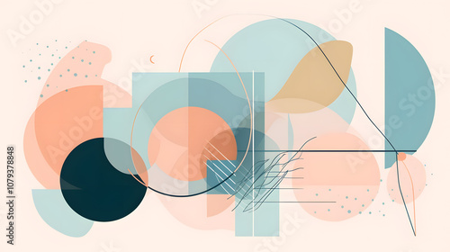 modern art painting in pastel colors illustration, generative ai