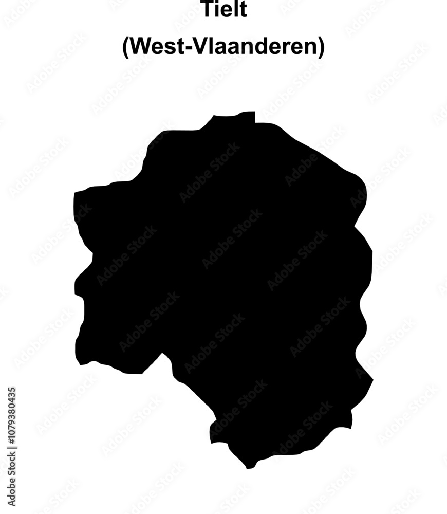 Tielt arrondissement blank outline map Tielt arrondissement blank outline map