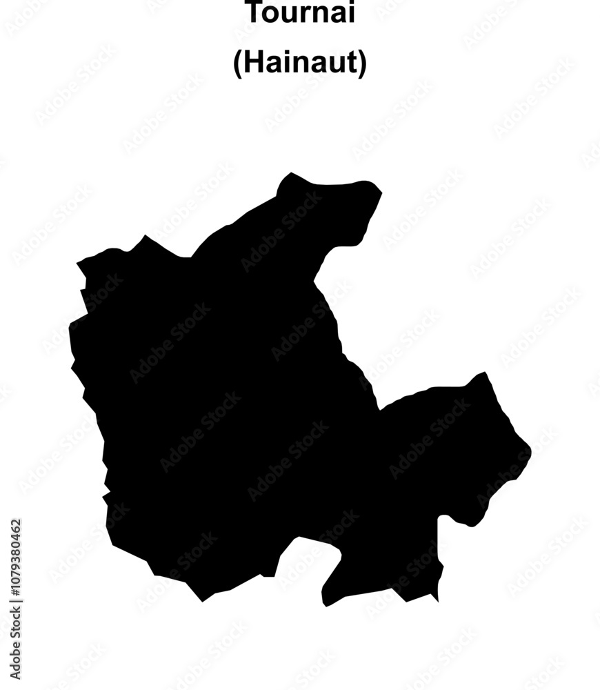 Tournai arrondissement blank outline map Tournai arrondissement blank outline map