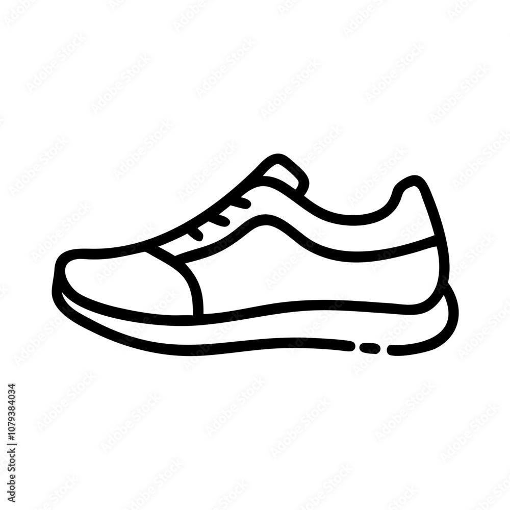 Stylish vector icon of a modern athletic sneaker designed for running, showcasing a sleek profile and detailed lacing, ideal for sports-related graphics or branding Stylish vector icon of a modern athletic sneaker designed for running, showcasing a sleek profile and detailed lacing, ideal for sports-related graphics or branding
