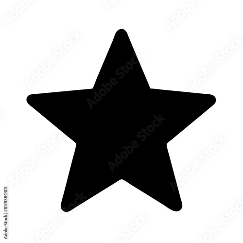 A simplistic black star icon representing excellence, achievement, and creativity suitable for various design projects and digital applications