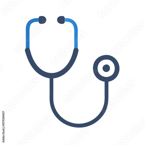 A simple vector icon of a stethoscope, commonly used in healthcare and medical settings, illustrating the tool's importance in patient assessments and examinations