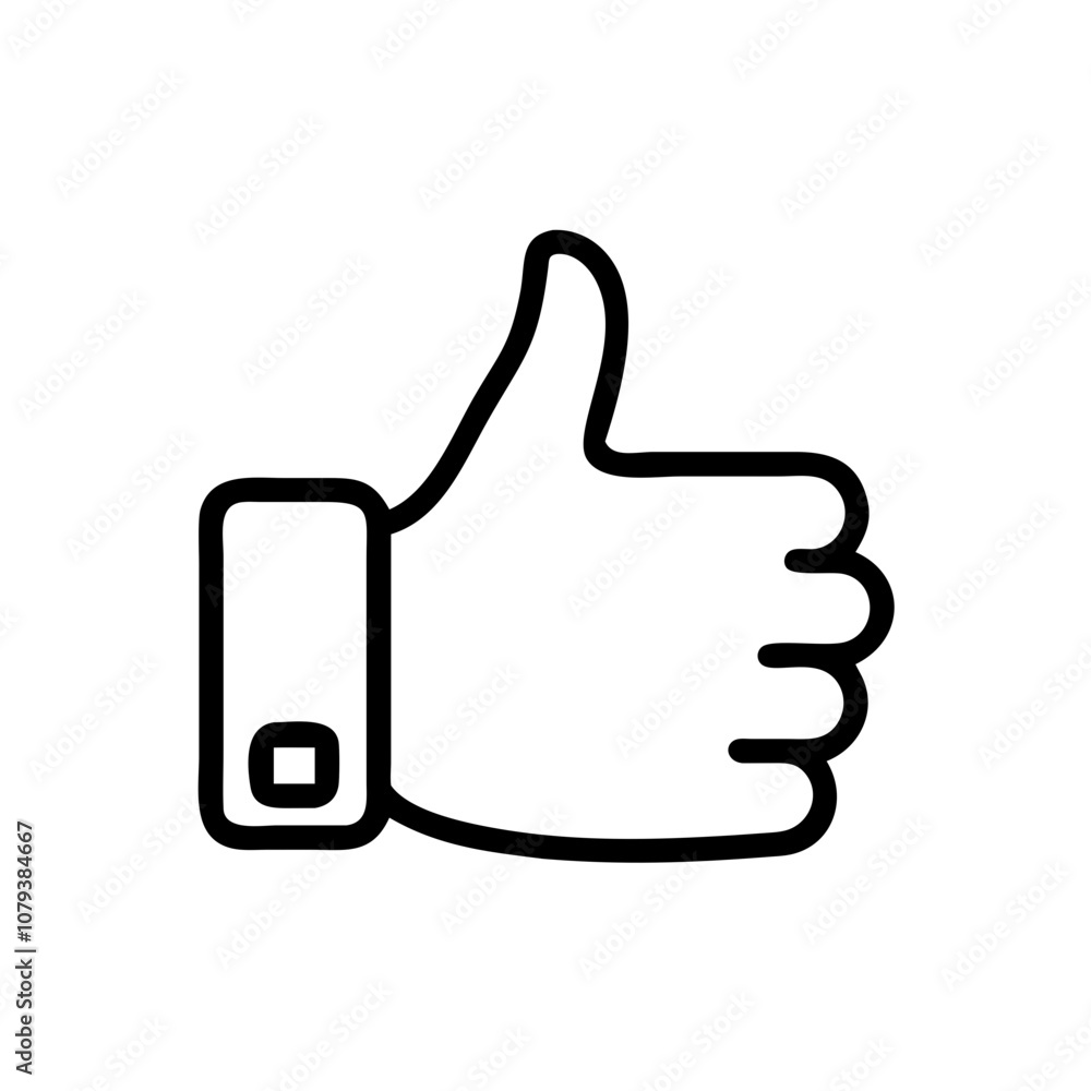A simple vector icon depicting a thumbs up gesture, symbolizing approval and positivity often used in digital communication across various platforms and contexts A simple vector icon depicting a thumbs up gesture, symbolizing approval and positivity often used in digital communication across various platforms and contexts