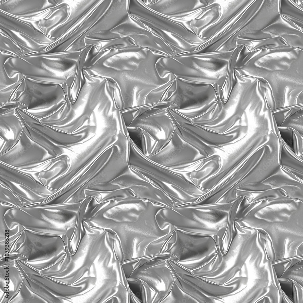 Seamless metallic silver pattern with glossy flowing texture Seamless metallic silver pattern with glossy flowing texture