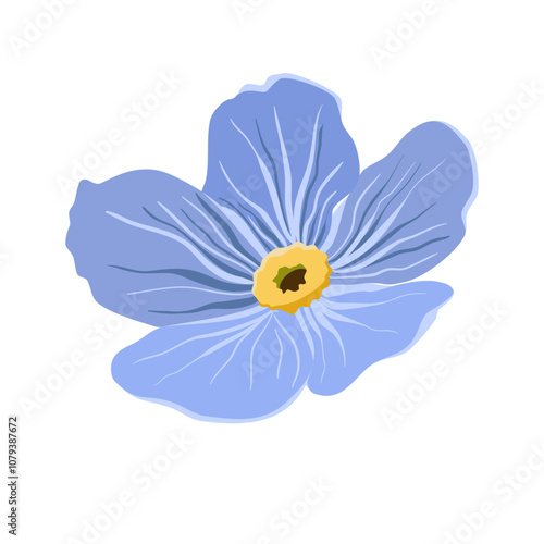 Forget-me-not flower in flat technique vector illustration 
