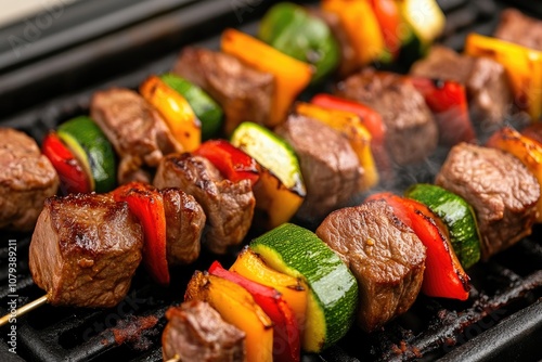 Flavor-packed kebabs with juicy meat grilling on the BBQ