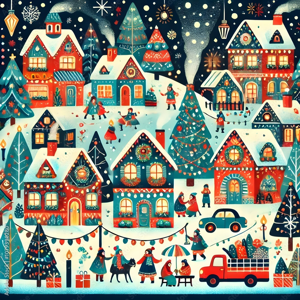 Christmas village background Christmas village background
