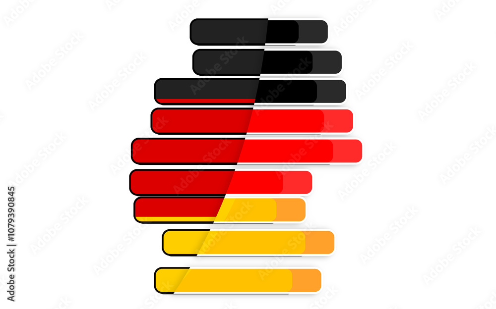 creative shape as the map of Germany, german black red yellow colors, isolated symbolic symbol creative shape as the map of Germany, german black red yellow colors, isolated symbolic symbol