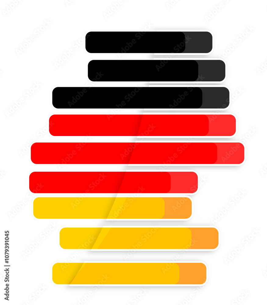 creative shape as the map of Germany, german black red yellow colors, isolated symbolic symbol creative shape as the map of Germany, german black red yellow colors, isolated symbolic symbol