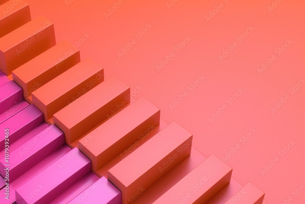 An abstract background with a purple stair case with a pink border. An abstract background with a purple stair case with a pink border.