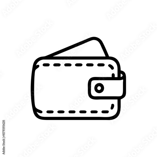 Classic wallet icon design with stitching details