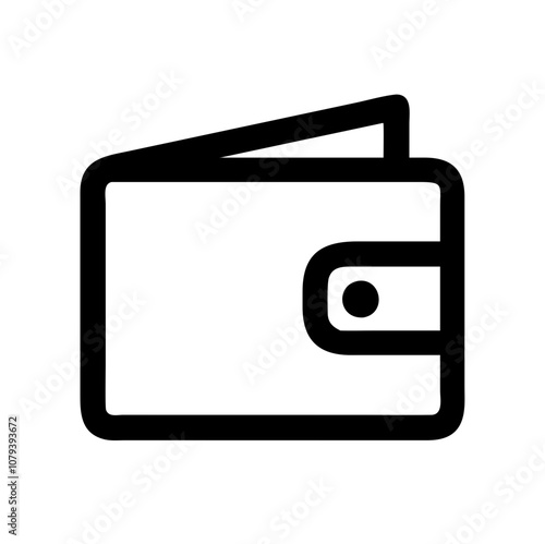 Stylish wallet icon design in a bold outline