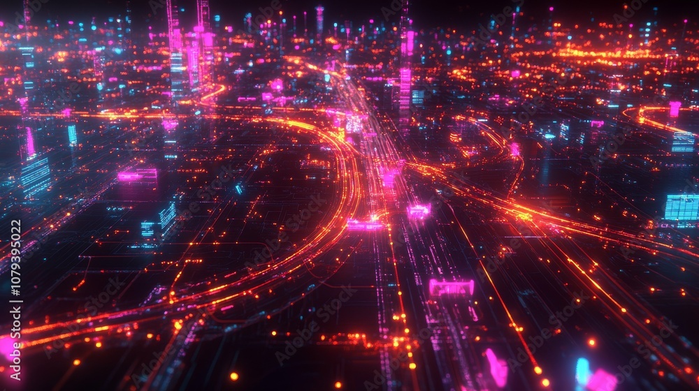 Neon Cyberpunk Cityscape Neon Cyberpunk Cityscape