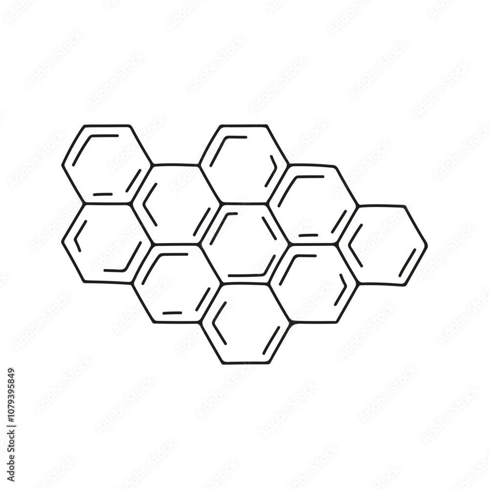 Honeycomb hexagonal geometric pattern. Hand drawn doodle illustration. Honeycomb hexagonal geometric pattern. Hand drawn doodle illustration.