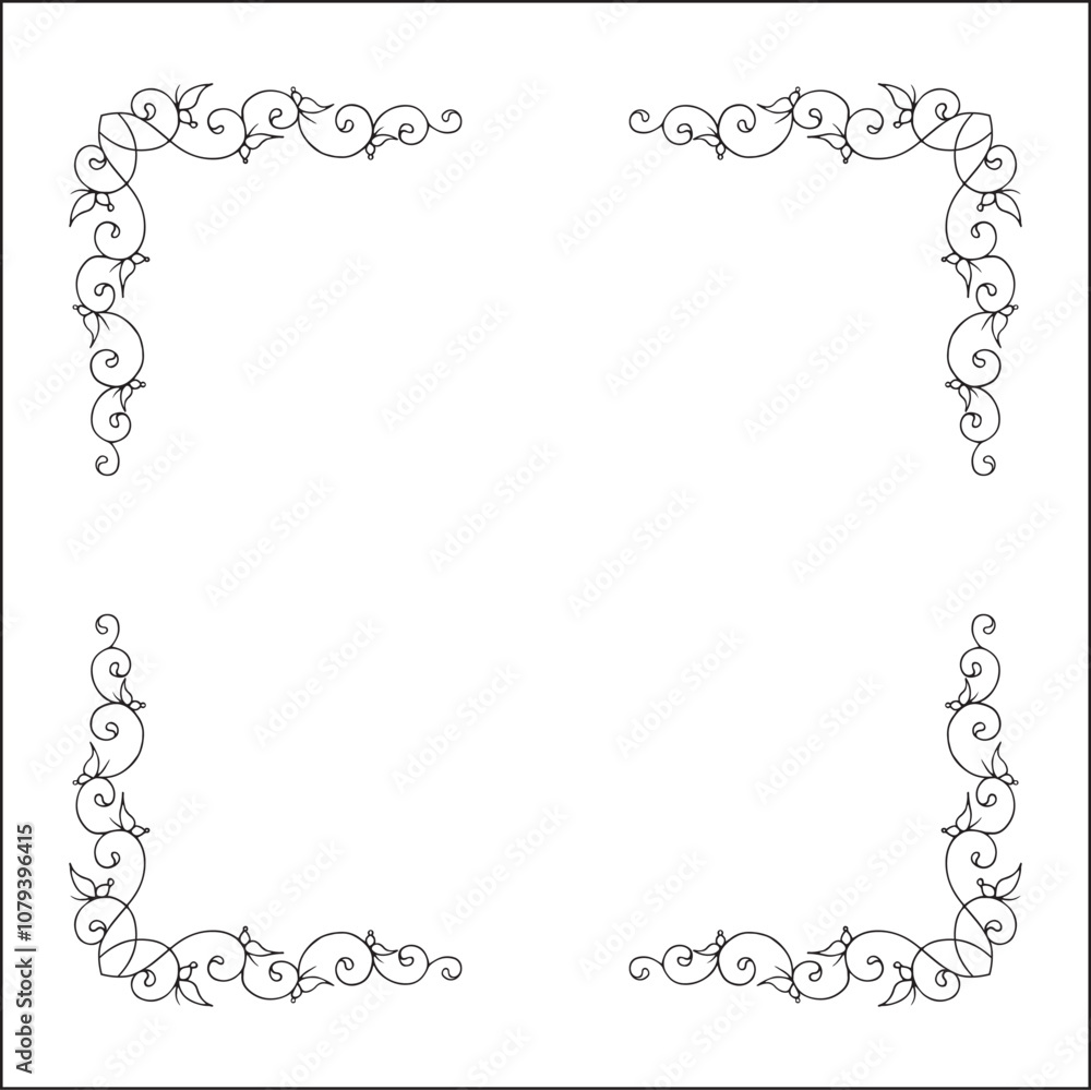 Decorative frame, vegetal ornamental frame with butterflies, decorative border, corners for greeting cards, banners, business cards, invitations. Isolated vector illustration.
Decorative frame, vegetal ornamental frame with butterflies, decorative border, corners for greeting cards, banners, business cards, invitations. Isolated vector illustration.