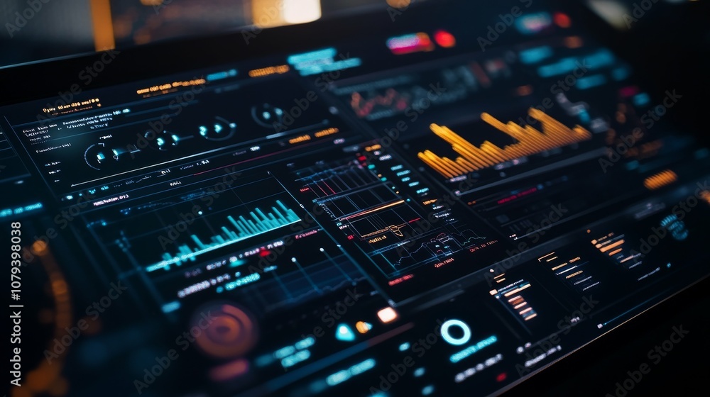 Futuristic Tech Dashboard Display Futuristic Tech Dashboard Display