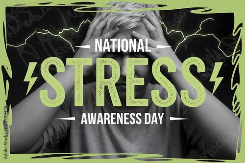 National Stress Awareness Day Illustration for Mental Health Campaigns