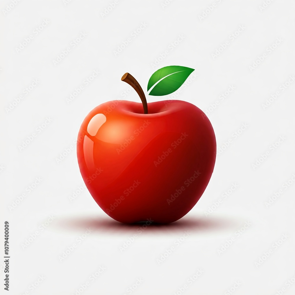 A 3D logo of a juicy apple A 3D logo of a juicy apple
