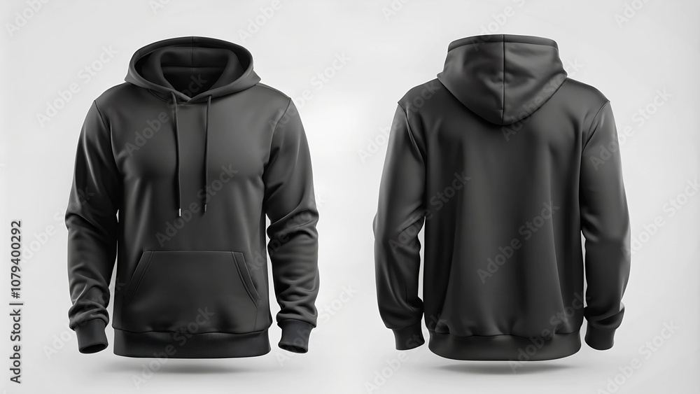black hoodie mockup. Front and back hoodie template black hoodie mockup. Front and back hoodie template
