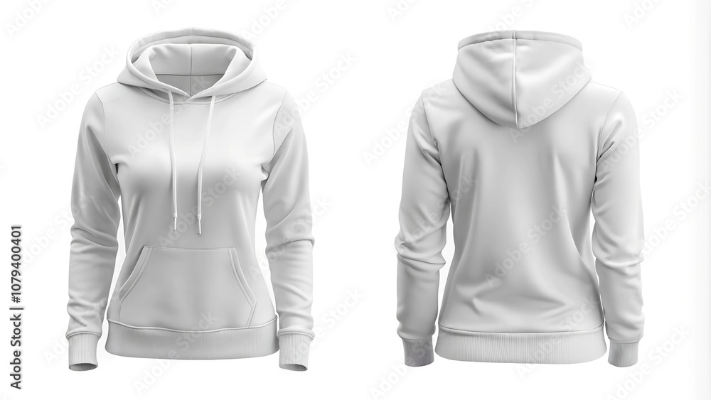 white woman's hoodie mockup. Front and back hoodie template white woman's hoodie mockup. Front and back hoodie template