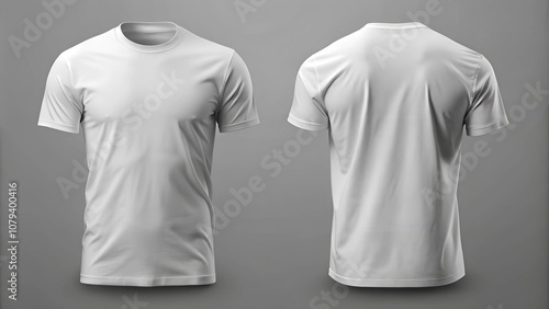 white men's t-shirt mockup. Front and back t-shirt template