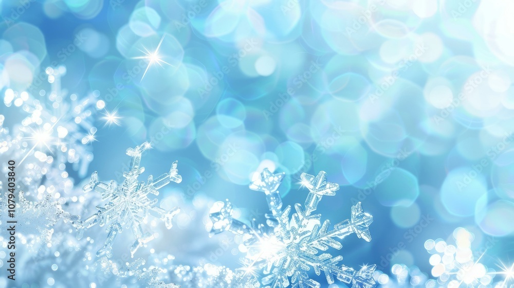 Enchanting snowflakes and sparkling winter bokeh create magical seasonal scene for festive backgrounds Enchanting snowflakes and sparkling winter bokeh create magical seasonal scene for festive backgrounds