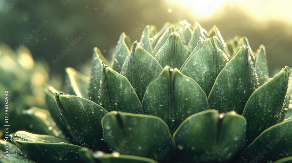 A detailed close up of a fresh artichoke highlighting its green spiky leaves and intricate texture set against a softly blurred background A detailed close up of a fresh artichoke highlighting its green spiky leaves and intricate texture set against a softly blurred background