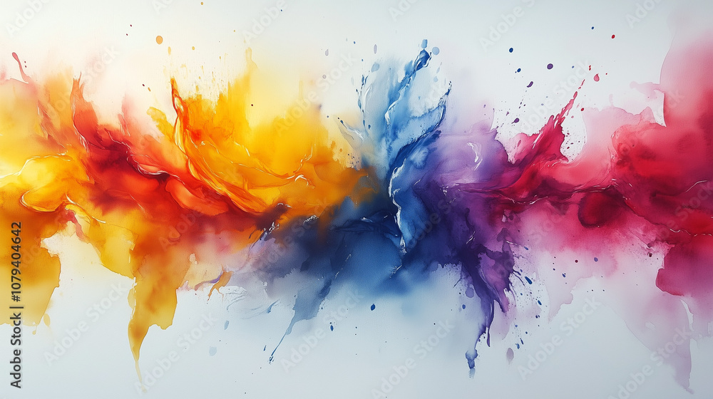 Fototapeta premium Abstract watercolor splash texture, vibrant colors, artistic