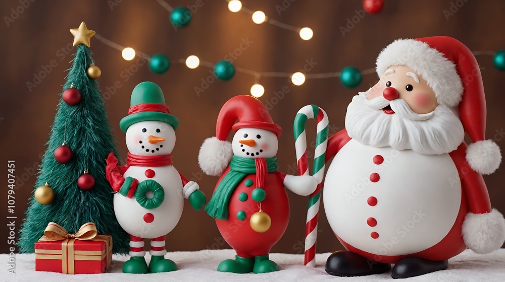 Merry Christmas wishes graphic design 2d and 3d illustration template. Merry Christmas images with snowmen and Santa Claus. Merry Christmas wishes graphic design 2d and 3d illustration template. Merry Christmas images with snowmen and Santa Claus.