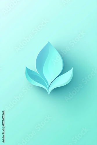 Teal lotus on soft backdrop