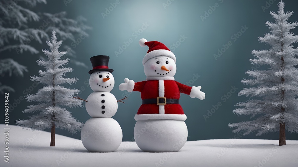 Merry Christmas wishes graphic design 2d and 3d illustration template. Merry Christmas images with snowmen and Santa Claus. Merry Christmas wishes graphic design 2d and 3d illustration template. Merry Christmas images with snowmen and Santa Claus.