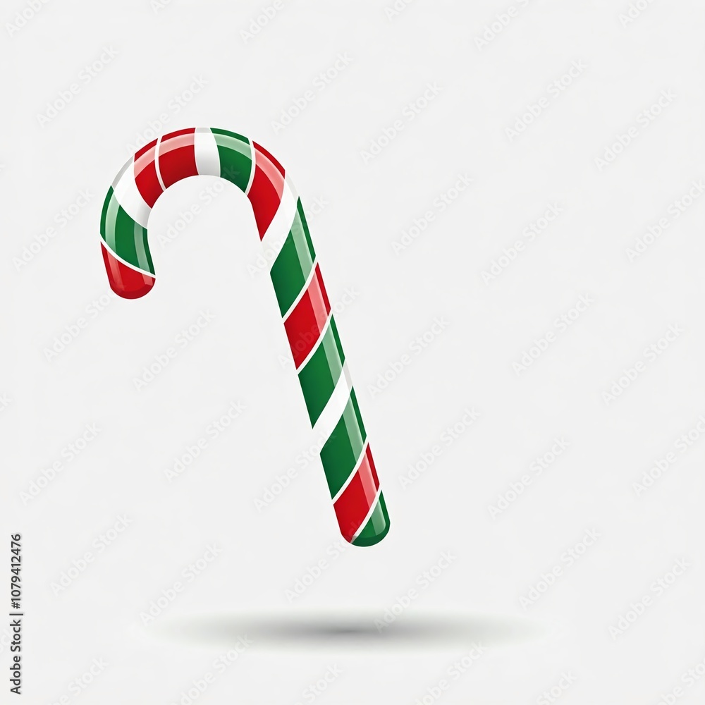 Fototapeta premium A bright red and green striped candy cane