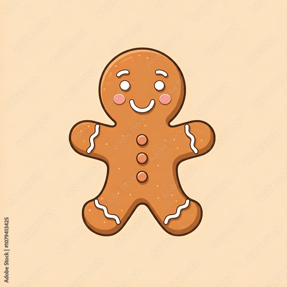 A gingerbread man with a smiling face A gingerbread man with a smiling face