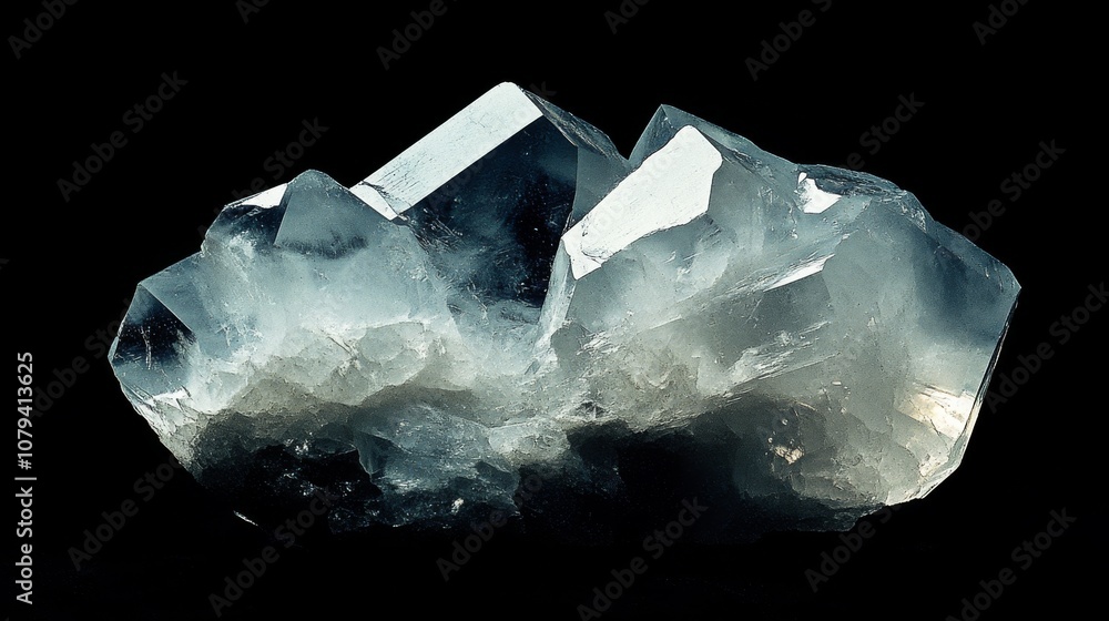 Pristine ice crystals against a black background, revealing their intricate and sharp geometric forms, symbolizing purity and natural elegance. Pristine ice crystals against a black background, revealing their intricate and sharp geometric forms, symbolizing purity and natural elegance.