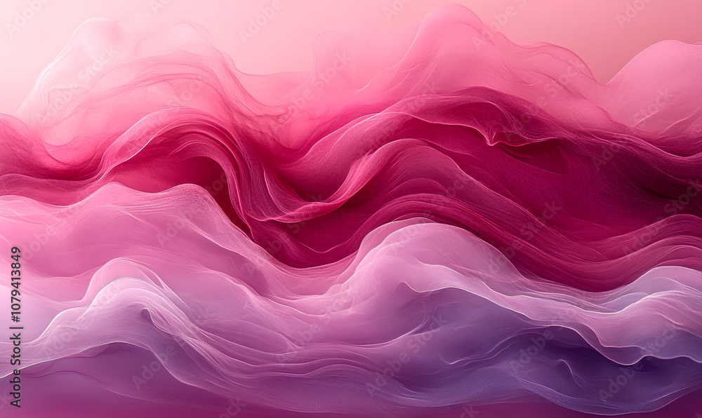 Delicate layers of pink and purple fabric blend seamlessly, evoking a tranquil morning atmosphere Delicate layers of pink and purple fabric blend seamlessly, evoking a tranquil morning atmosphere