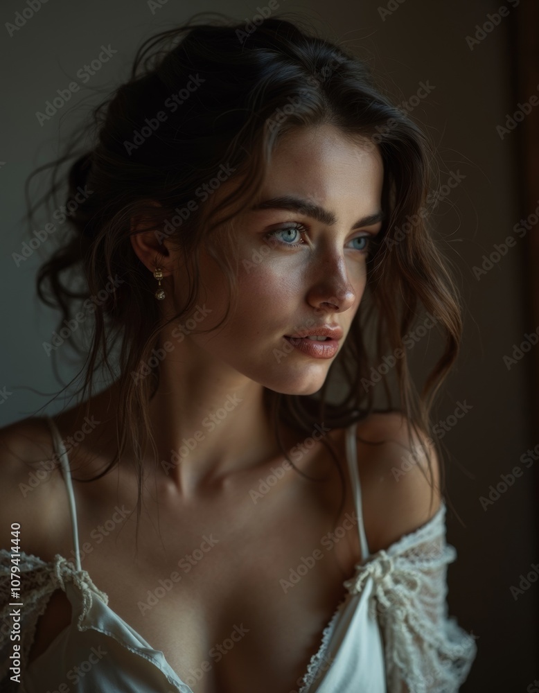 Portrait of Attractive Welsh-Latvian Woman in Soft Lighting Portrait of Attractive Welsh-Latvian Woman in Soft Lighting