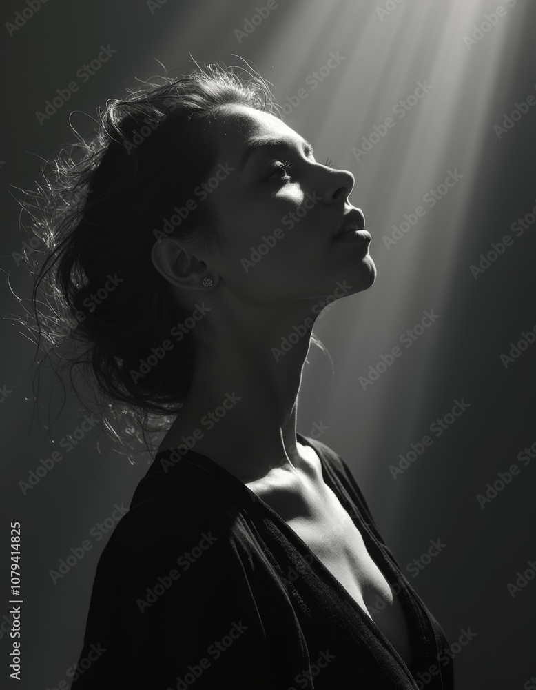 Artistic Black and White Portrait of Basque-Danish Woman in Soft Light Artistic Black and White Portrait of Basque-Danish Woman in Soft Light