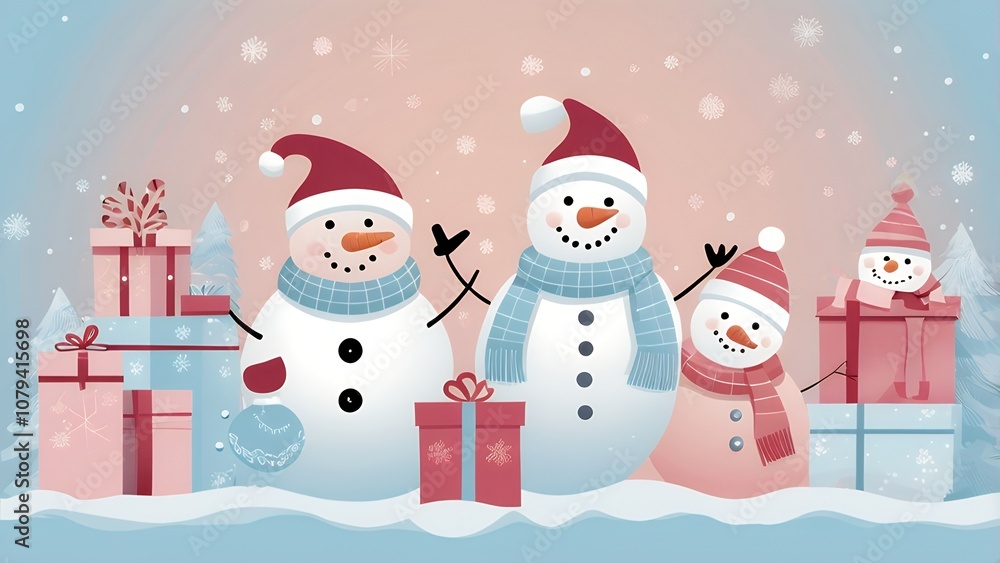Merry Christmas wishes graphic design 2d and 3d illustration template. Merry Christmas images with snowmen and Santa Claus. Merry Christmas wishes graphic design 2d and 3d illustration template. Merry Christmas images with snowmen and Santa Claus.