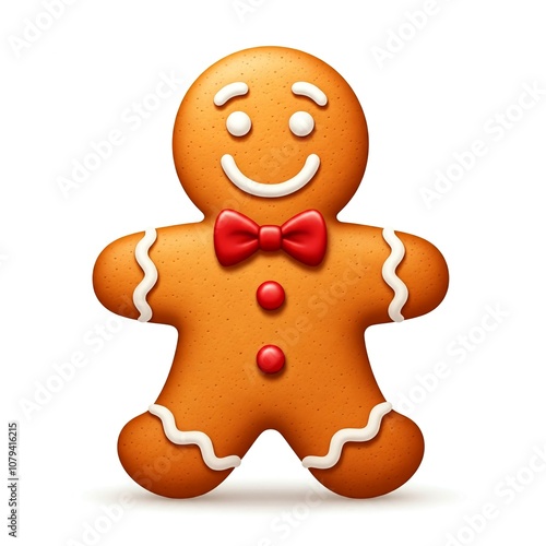 A gingerbread man with a smiling face