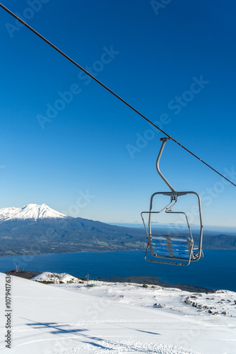 Obraz na płótnie Ski center in the mountains of Chile w salonie