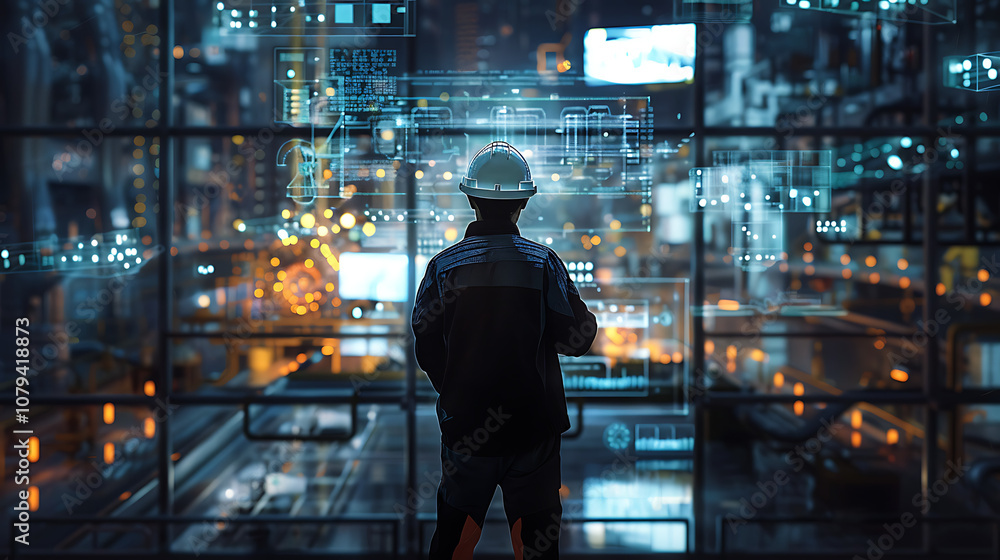 Industrial Worker Monitoring Digital Data Display Industrial Worker Monitoring Digital Data Display