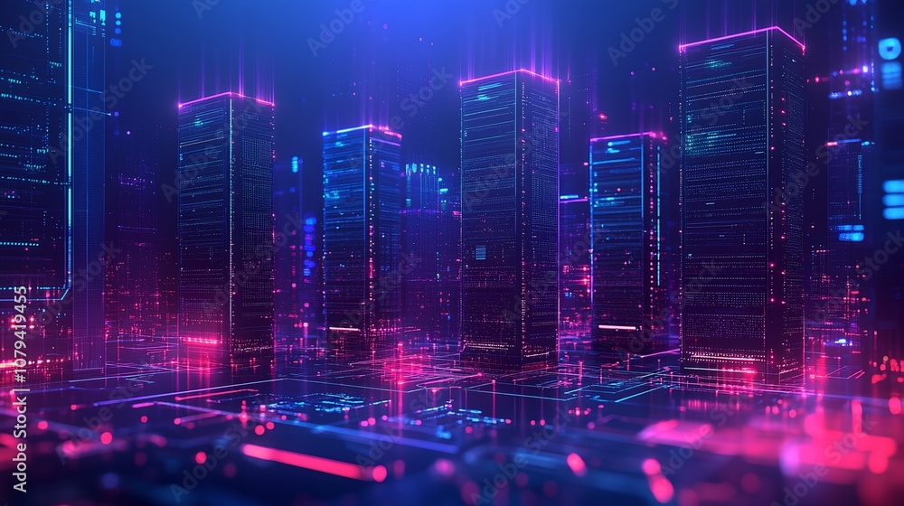 a futuristic city with neon lights and buildings in the background a futuristic city with neon lights and buildings in the background