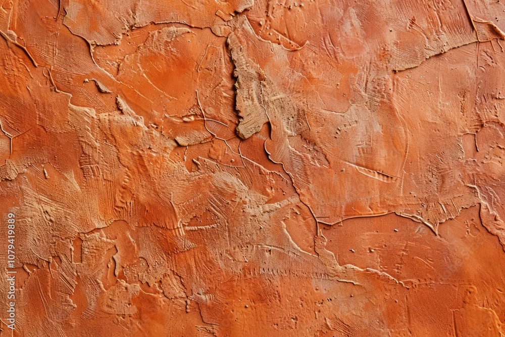 Naklejka premium Photo of Old ancient orange plaster wall. Background texture for backdrops or mapping