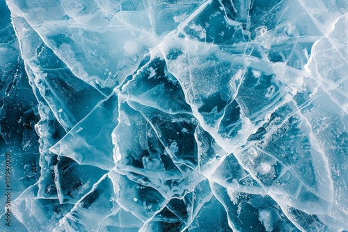 Photo of Thick and freezy ice surface. Background texture for backdrops or mapping