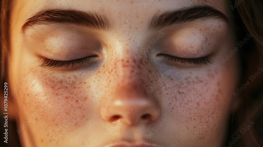 Close-up of a peaceful face with eyes closed, expressing calm and serenity. Soft lighting enhances the relaxed features, with a neutral background creating a meditative, tranquil atmosphere. Close-up of a peaceful face with eyes closed, expressing calm and serenity. Soft lighting enhances the relaxed features, with a neutral background creating a meditative, tranquil atmosphere.