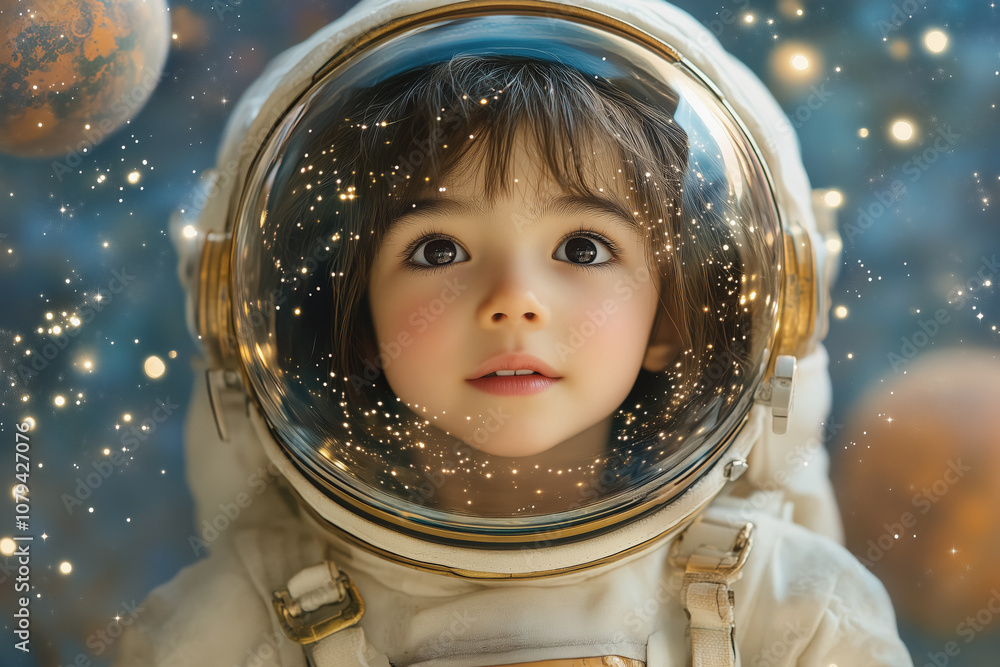 Digital art - little girl astronaut Digital art - little girl astronaut