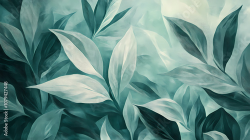 Abstract soft green leave background celadon pastel oil paint texture wallpaper. Celadon. Illustration