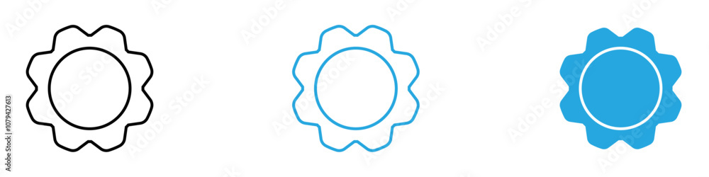 Settings Button Icon Set Vector illustration in black Settings Button Icon Set Vector illustration in black